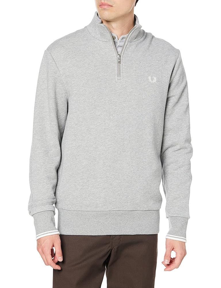 フレッドペリー / Half Zip Sweatshirt (M size) Half Zip Sweatshirt - Steel Marl | Men's Sweatshirts |Sports